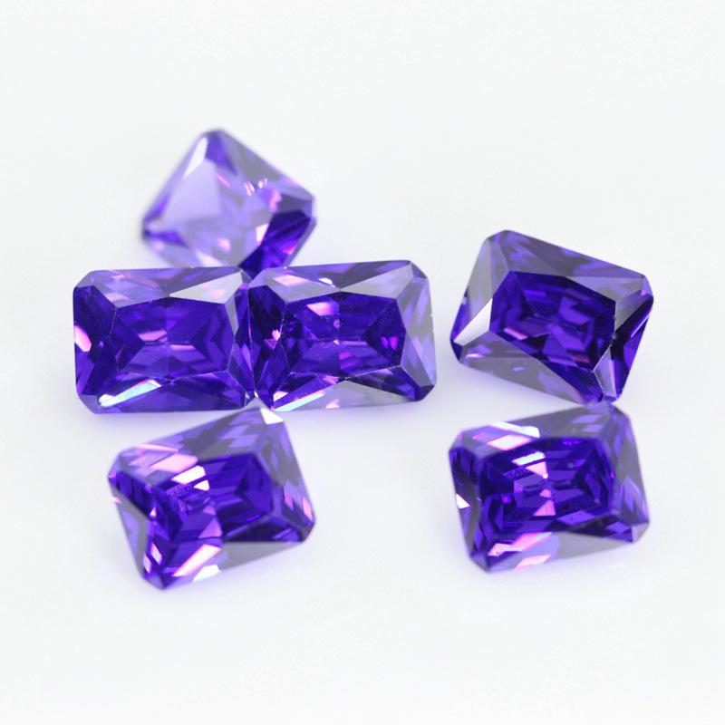 长方形倒角紫蓝色锆石CZ批发