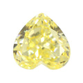 9A心形冰花切高碳钻 鹅黄色 首饰 DIY锆石裸石戒面主石