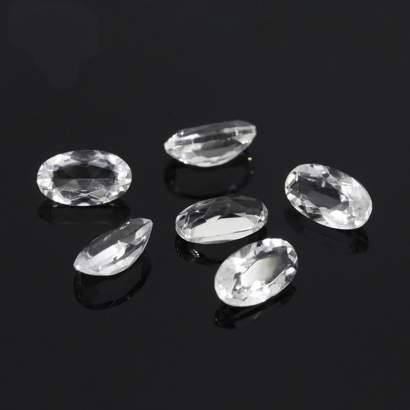 蛋形天然白色锆石裸石 旦形椭圆形天然宝石皓石饰品批发