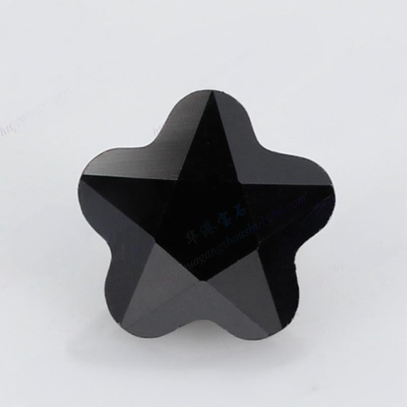 黑色五角形梅花戒面锆石 合成黑锆CZ宝石饰品首饰裸石