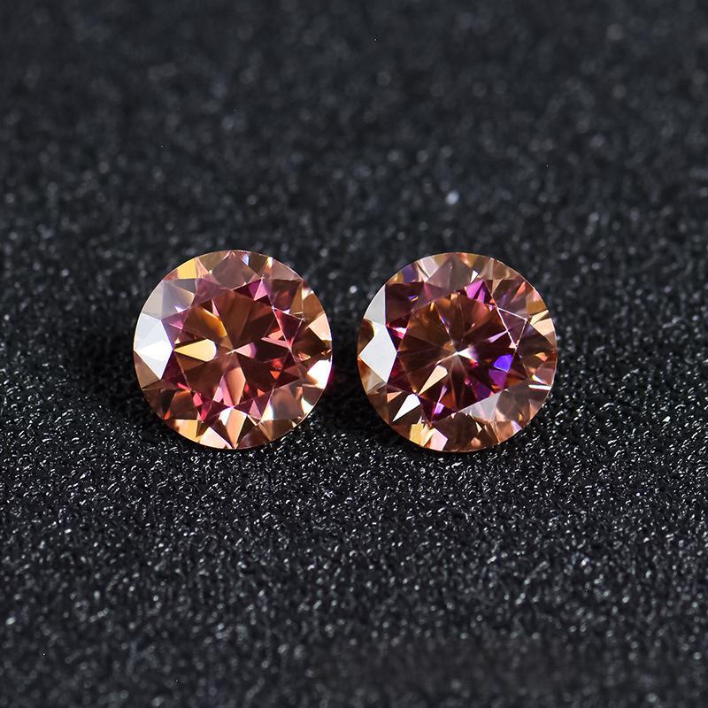 莫桑工厂批发直播热销款落日余晖心动款八心八箭七彩色桔红莫桑石