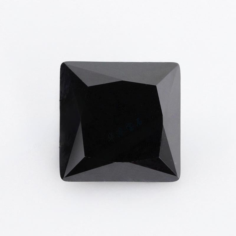 正方形直角黑锆裸石批发 黑色公主方锆石人造cz皓石戒面