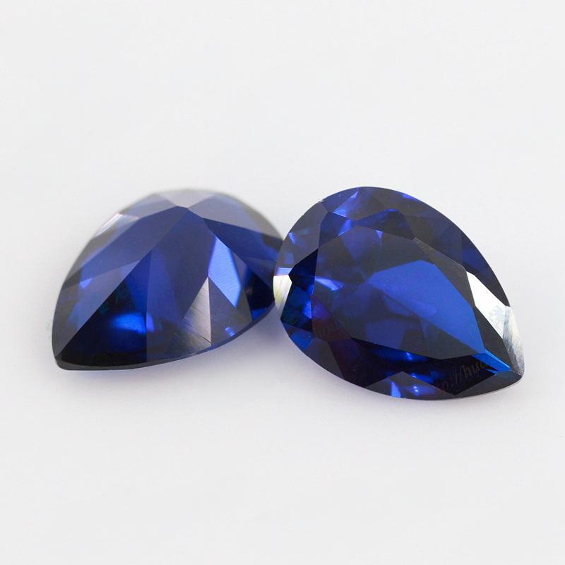 梨形113#合成尖晶蓝裸石水滴形人造蓝尖晶宝石戒面批发
