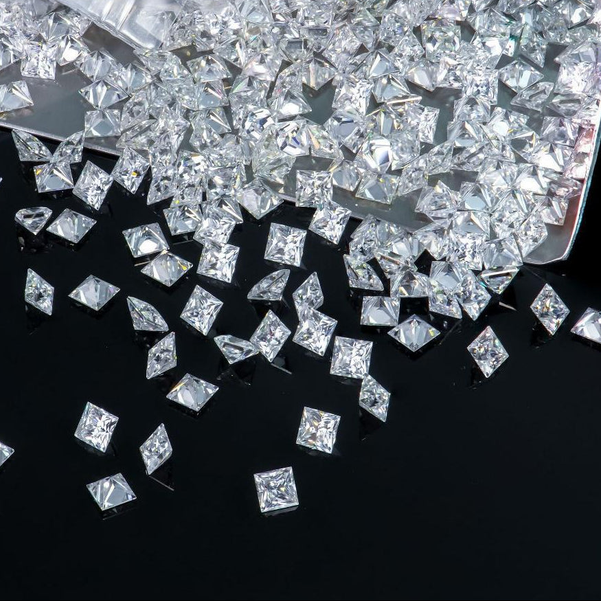 异形莫桑石D色VVS超白厘石钟表配石高档首饰配钻公主切方钻莫桑钻