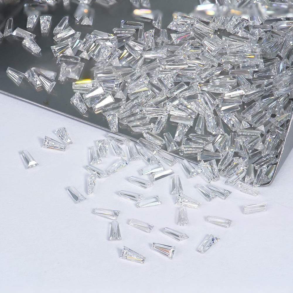 梯形莫桑石厘石高端奢侈品装饰白钻钟表配石小梯方异形莫桑钻定制