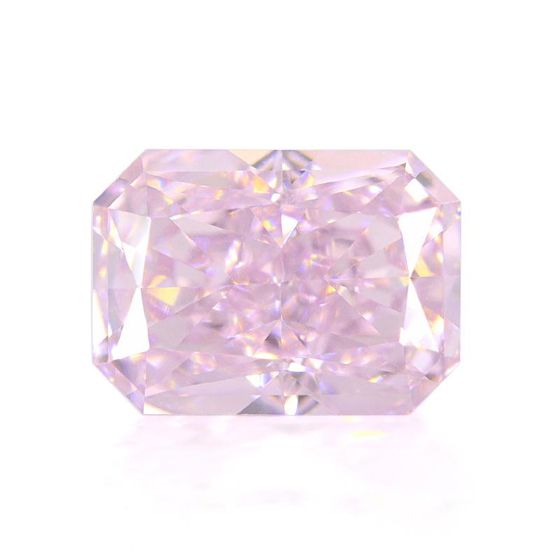 9A长方倒角冰花切浅粉色锆石高碳钻 小八角形锆石CZ裸石