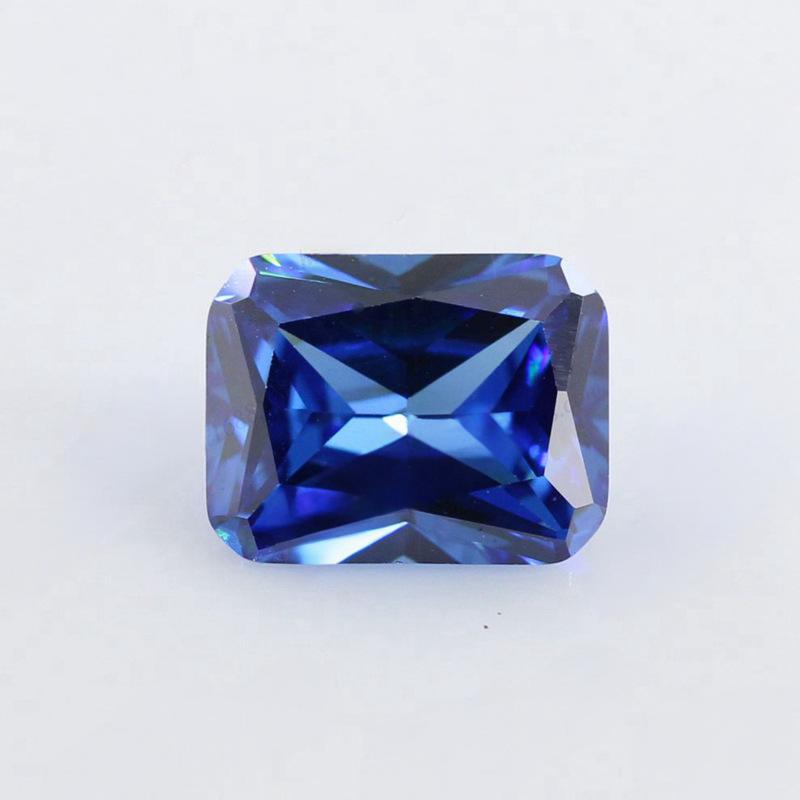 长方形兰锆裸石批发 小八角宝蓝锆戒面宝石AAA人造CZ