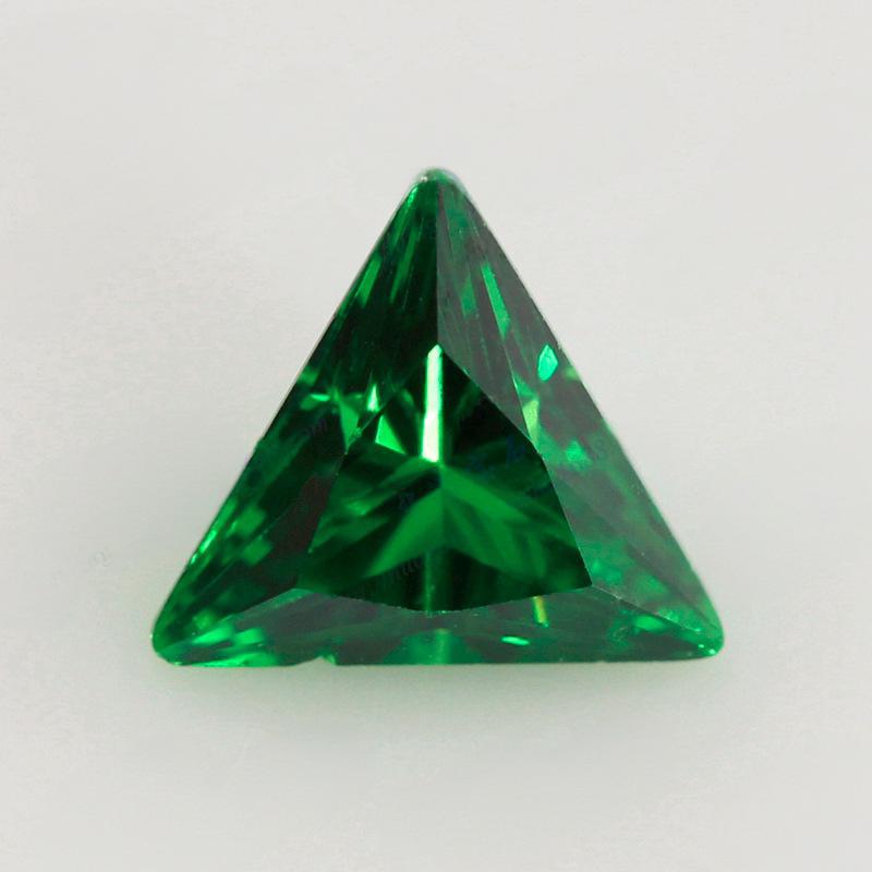 三角形直角绿锆裸石批发 直三角尖底祖母绿皓石批发首饰