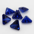 113#尖晶蓝三角形倒角裸石 倒三角人造蓝宝石戒面首饰品
