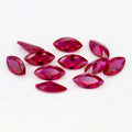 马眼形5#红刚玉裸石戒面 合成Ruby红宝石树叶形首饰主石