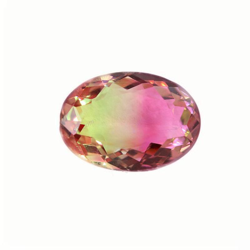 蛋形高仿西瓜碧玺玻璃裸石 椭圆形人造彩色戒面宝石BX04