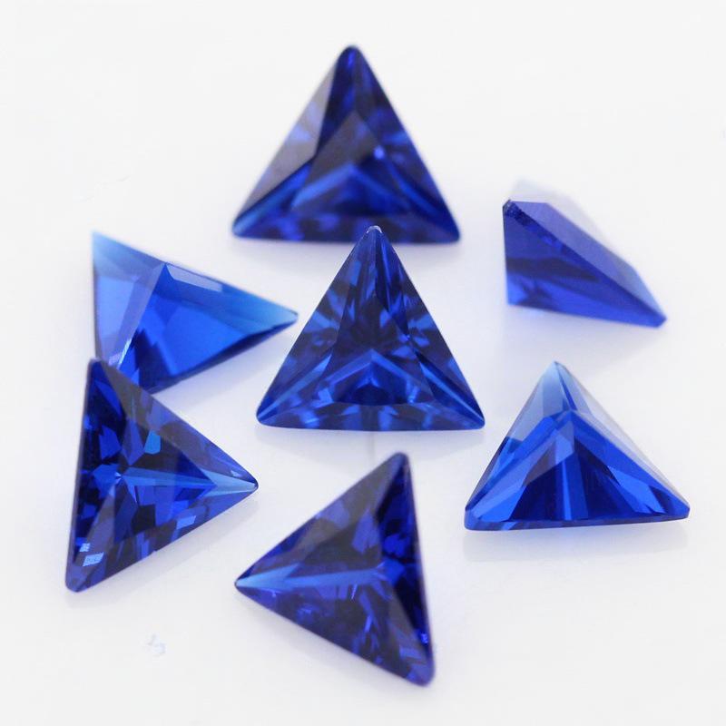 直三角113#尖晶蓝尖底裸石 合成彩色宝石戒面首饰品仿钻
