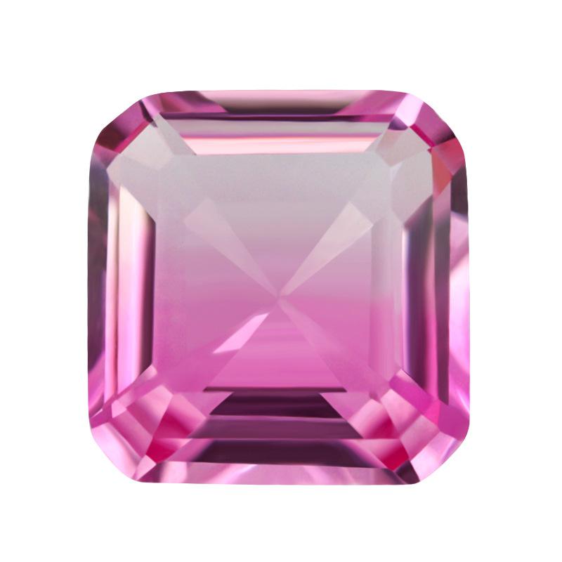 正方倒角合成西瓜碧玺裸石 尖底玻璃宝石批发BX08拼色石