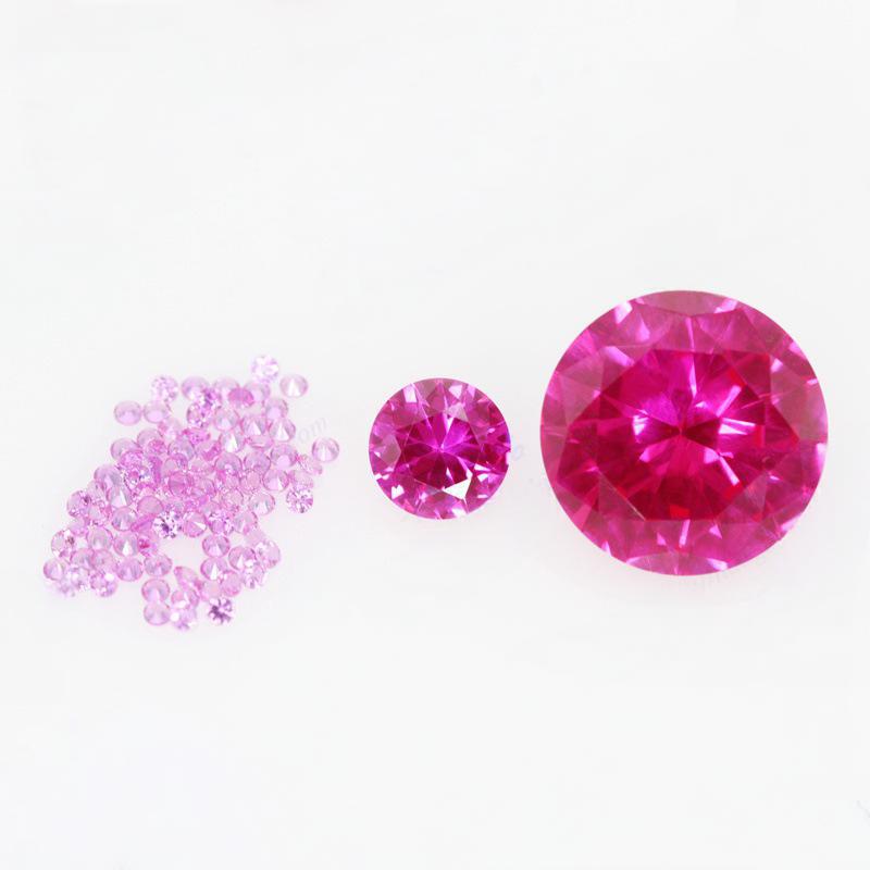 圆形3#红刚玉戒面裸石 3号合成人造红宝石AAA梧州宝石