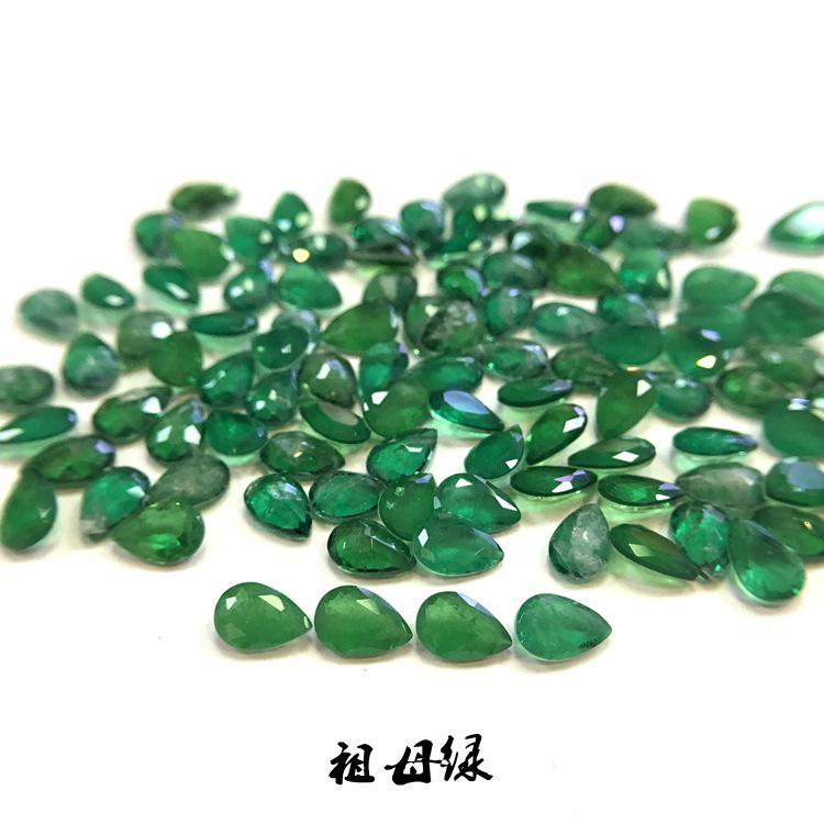 梨形赞比亚祖母绿 贴合技术含天然水晶成分