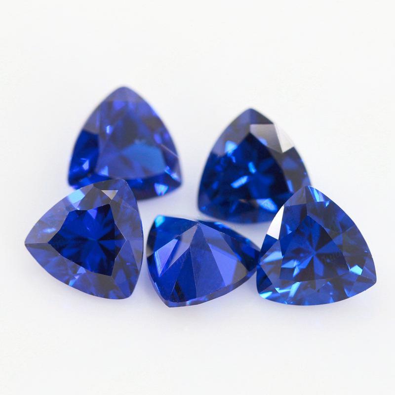肥三角形113#尖晶蓝裸石批发 人造合成彩色113号兰宝石