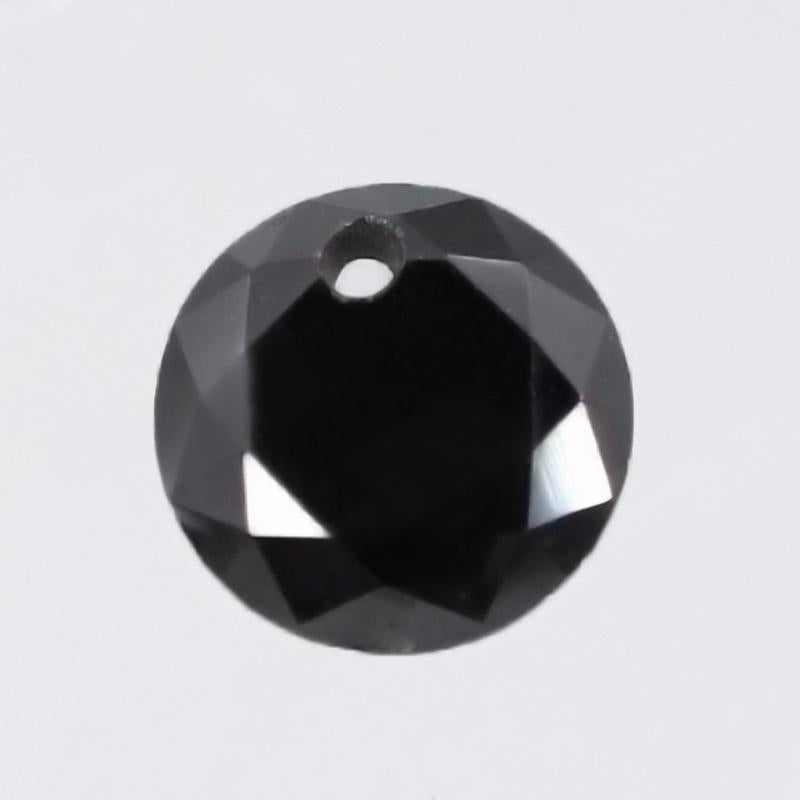 梧州锆石裸石批发 圆形色黑皓边线打孔人造CZ锆石 单孔