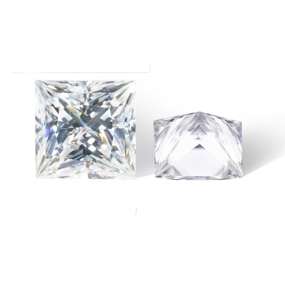 80分~5克拉莫桑石DEFGH色超白爆闪公主方祼钻代镶戒指项链莫桑钻