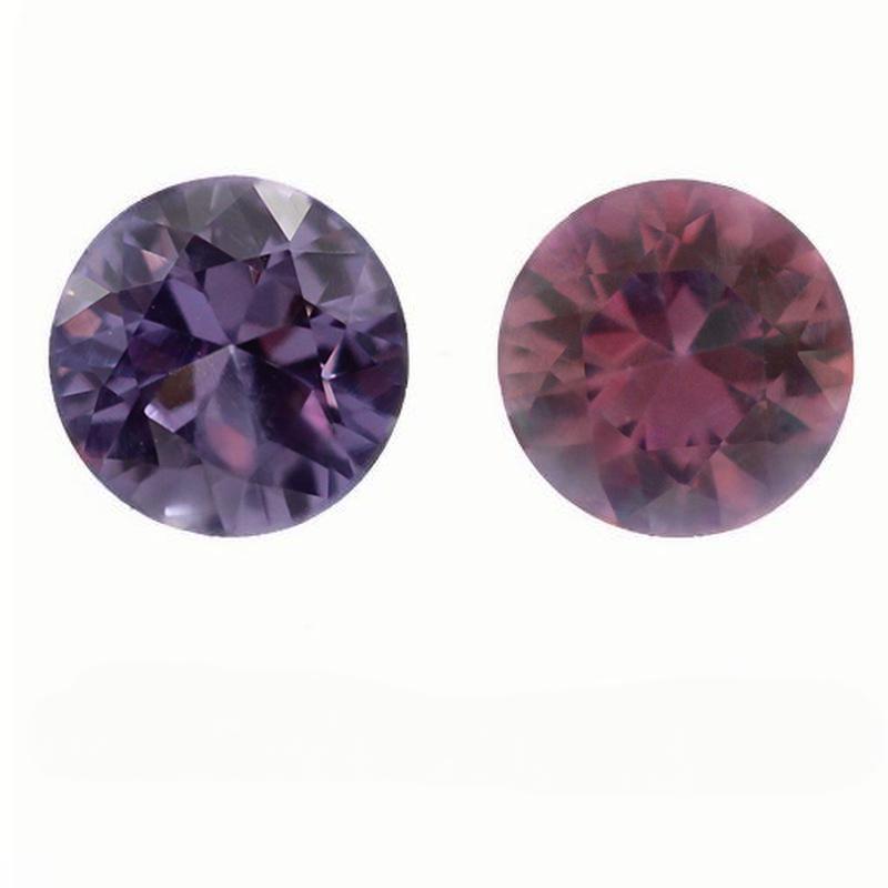 圆形46#变色刚玉尖底裸石 戒指戒面合成宝石镶首饰主石