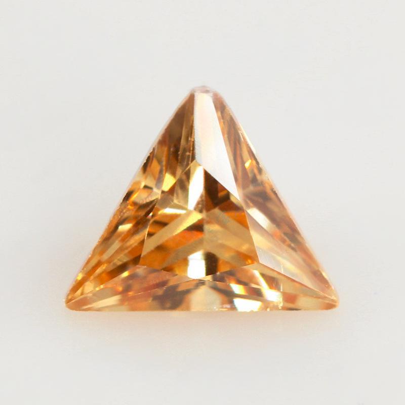 三角形直角香槟锆石裸石 直三角尖底宝石人造皓石批发厂