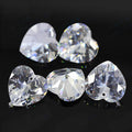 5A中间孔白色心形锆石单孔裸石 人造尖底宝石批发打孔