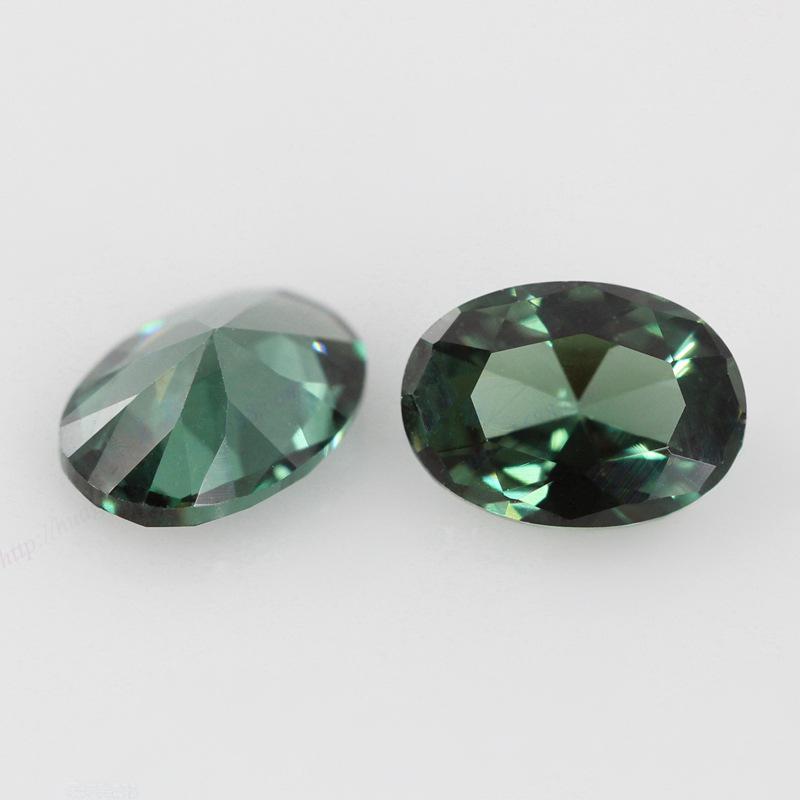蛋形152#绿尖晶裸石配件 椭圆形人造尖晶宝石首饰批发