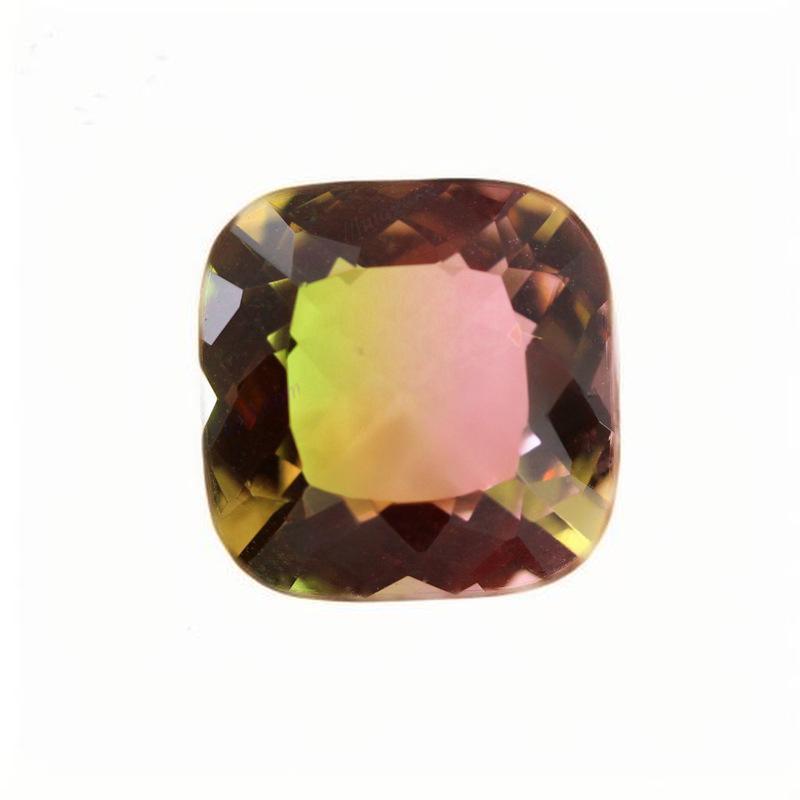 肥正方人造西瓜碧玺玻璃裸石 枕形渐变宝石戒面批发BX06