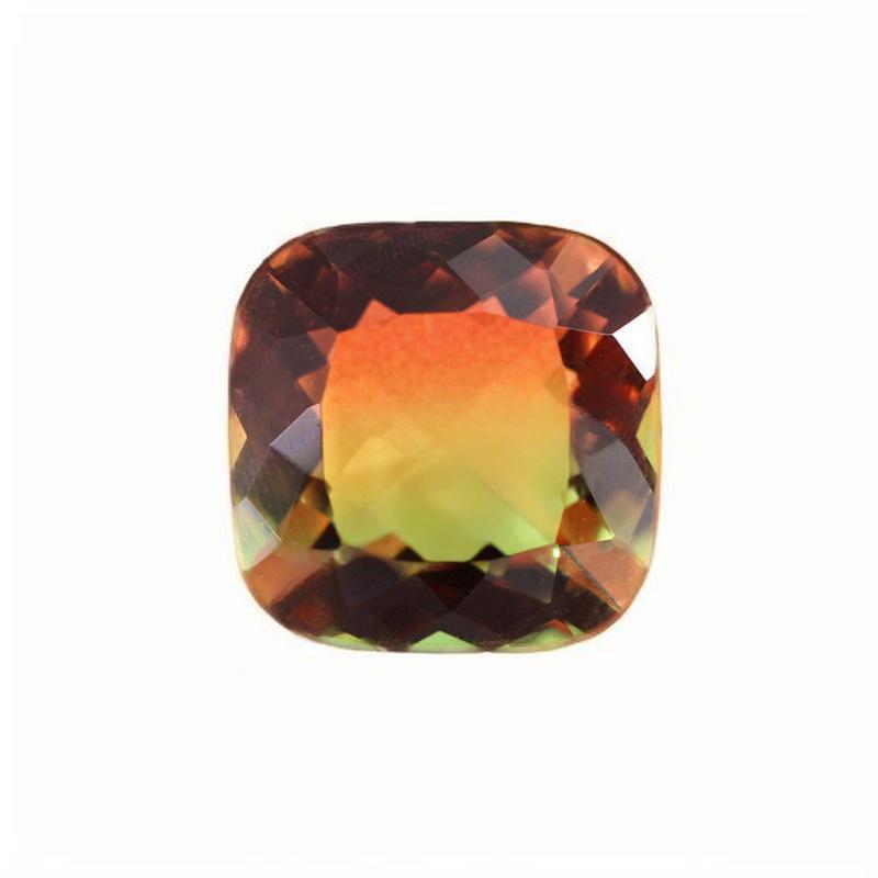 肥正方形人造西瓜碧玺玻璃 枕形渐变宝石裸石批发BX02