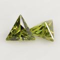三角形直角橄榄绿锆石裸石 直三角尖底宝石皓石首饰批发