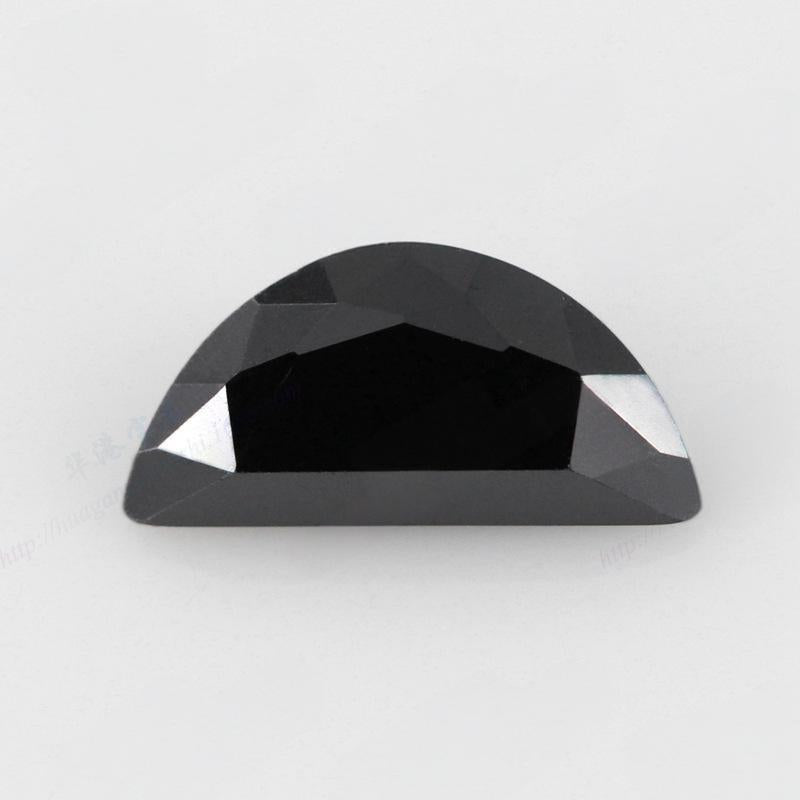 半月形黑色立方氧化锆石裸石 弯月形宝石耳钉钻配饰批发