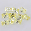 鹅黄色长方形倒角锆石裸石批发 小八角柠檬黄色水钻DIY