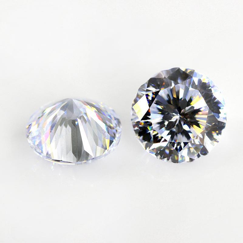 九心一花锆石裸石圆形戒面 白色尖底合成皓石批发