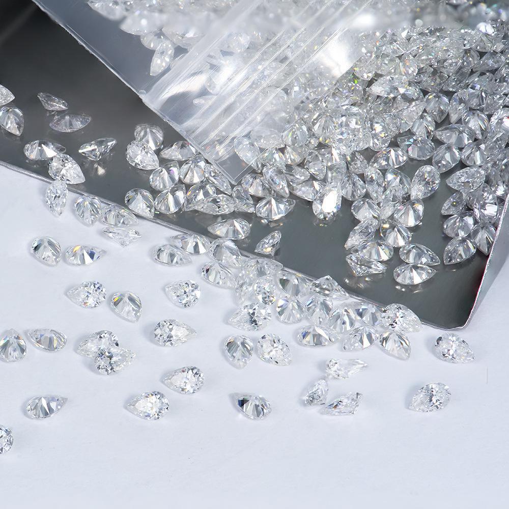 梨形厘石批发 小异形水滴莫桑源头直供首饰钟表配石分石