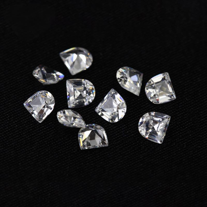 U形白色锆石裸石批发 马蹄形D字形无色透明CZ宝石戒面