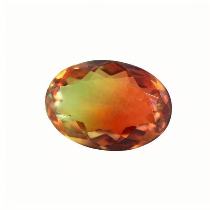 蛋形合成西瓜碧玺玻璃裸石 旦形彩色渐变人造钻宝石批发