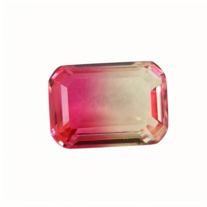 长方倒角车平西瓜碧玺玻璃裸石 祖母绿切人造钻宝石戒面