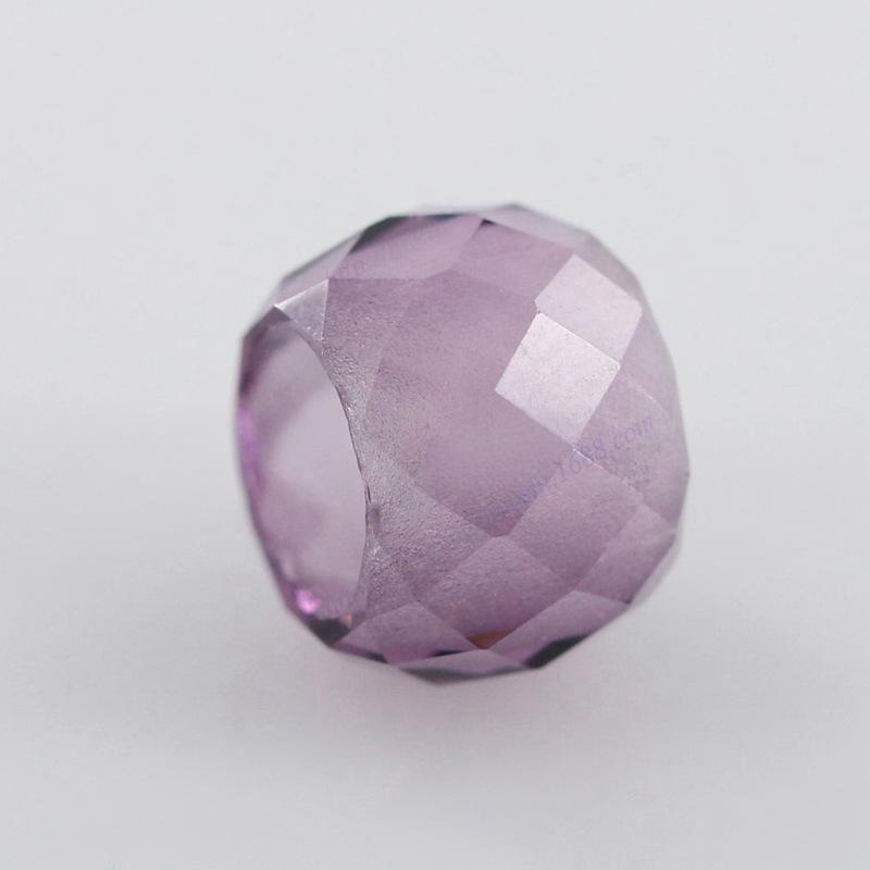潘家首饰蛋形紫红色算盘珠裸石 紫罗兰皓石CZ钻宝石珠子