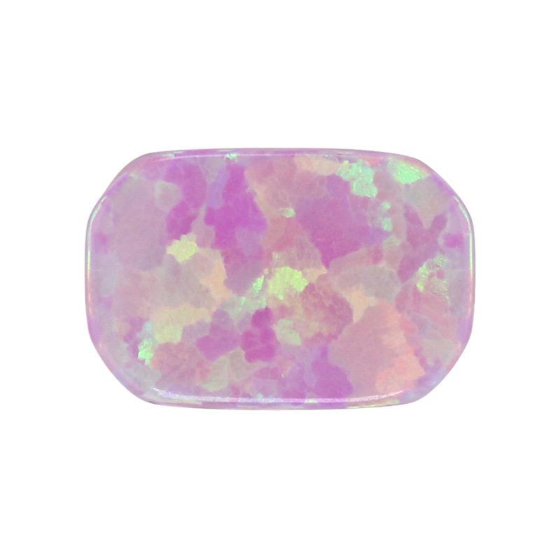 肥长方平底素面人造欧泊石 淡粉色合成澳宝OPAL裸石OP10
