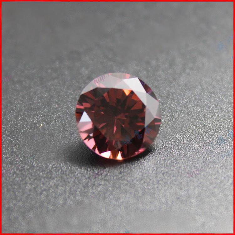 9A八心八箭锆石裸石批发 梧州人造CZ皓石圆形 胭锆 彩色